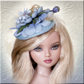 Blue doll hat fascinator